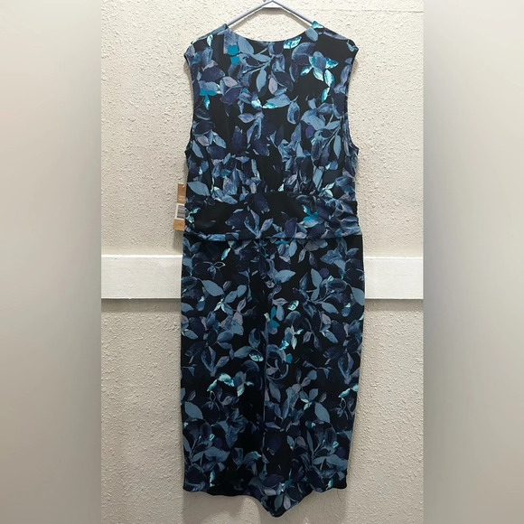 RACHEL Rachel Roy Sleeveless Printed Matte Jersey Dress in Teal Berry Bush NWT - Picture 6 of 7